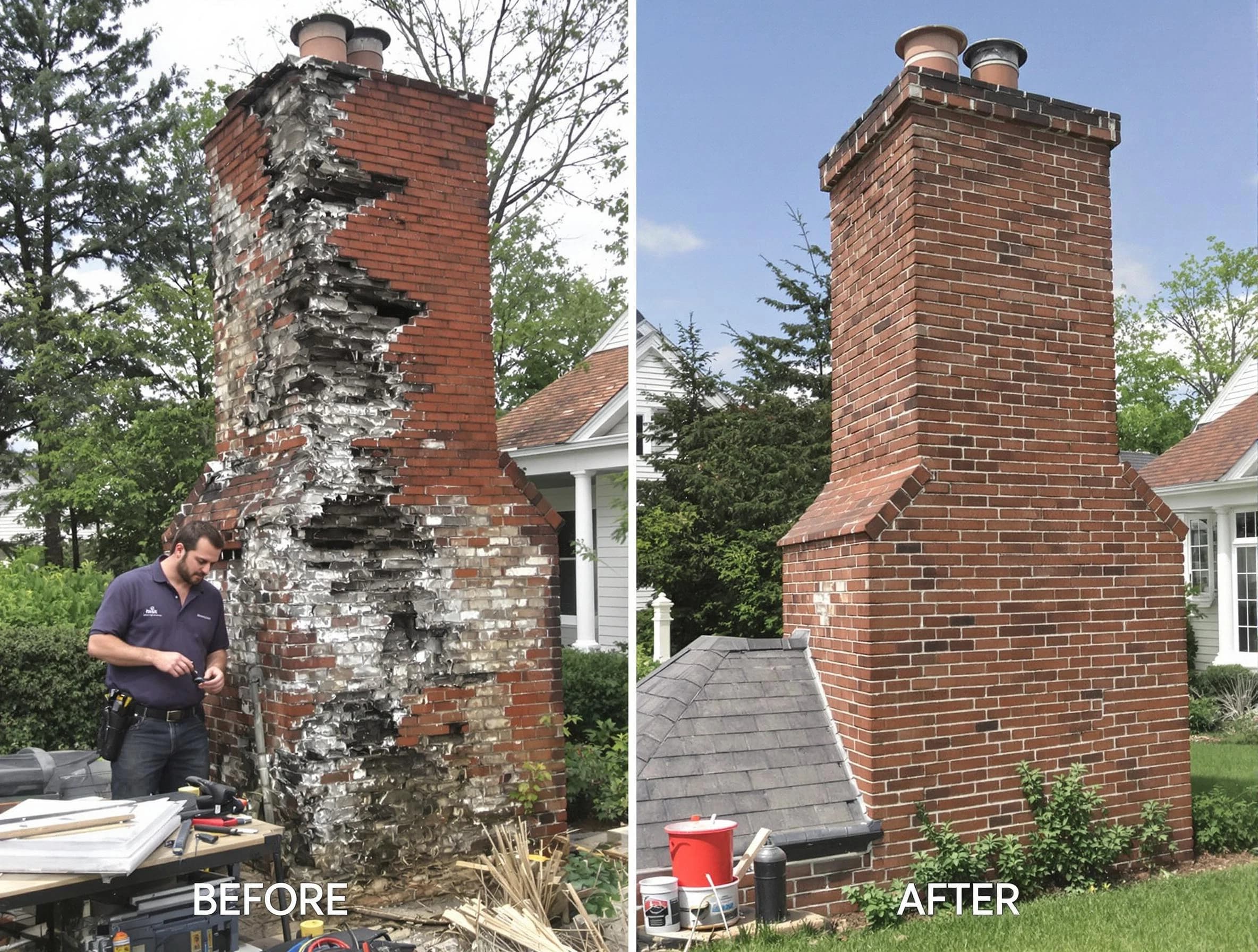 Highland Chimney Sweep performing a full chimney restoration in Highland, UT