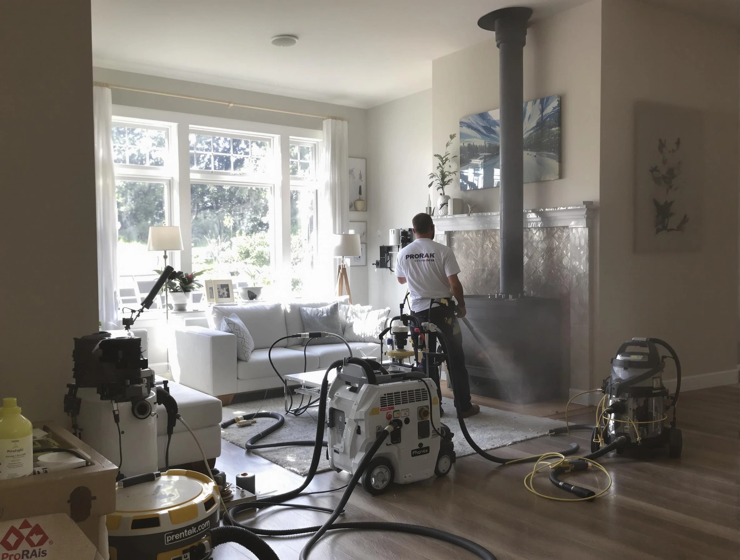 Soot removal service by Highland Chimney Sweep for a fireplace in Highland, UT