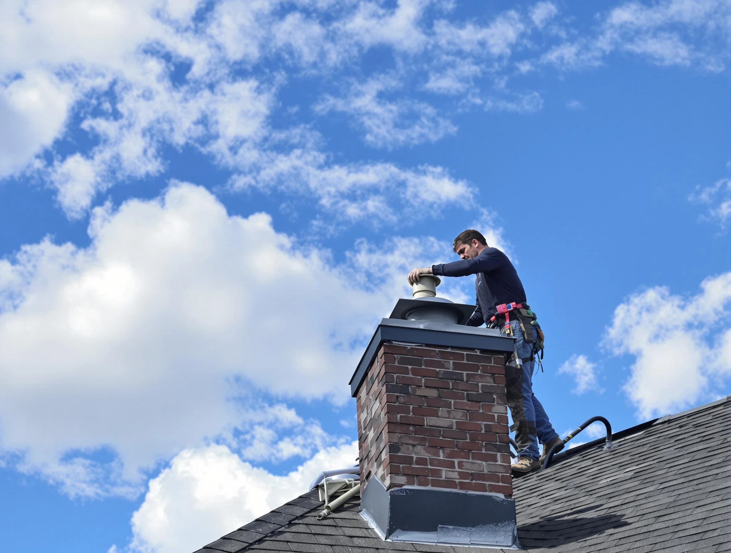 Highland Chimney Sweep installing a sturdy chimney cap in Highland, UT
