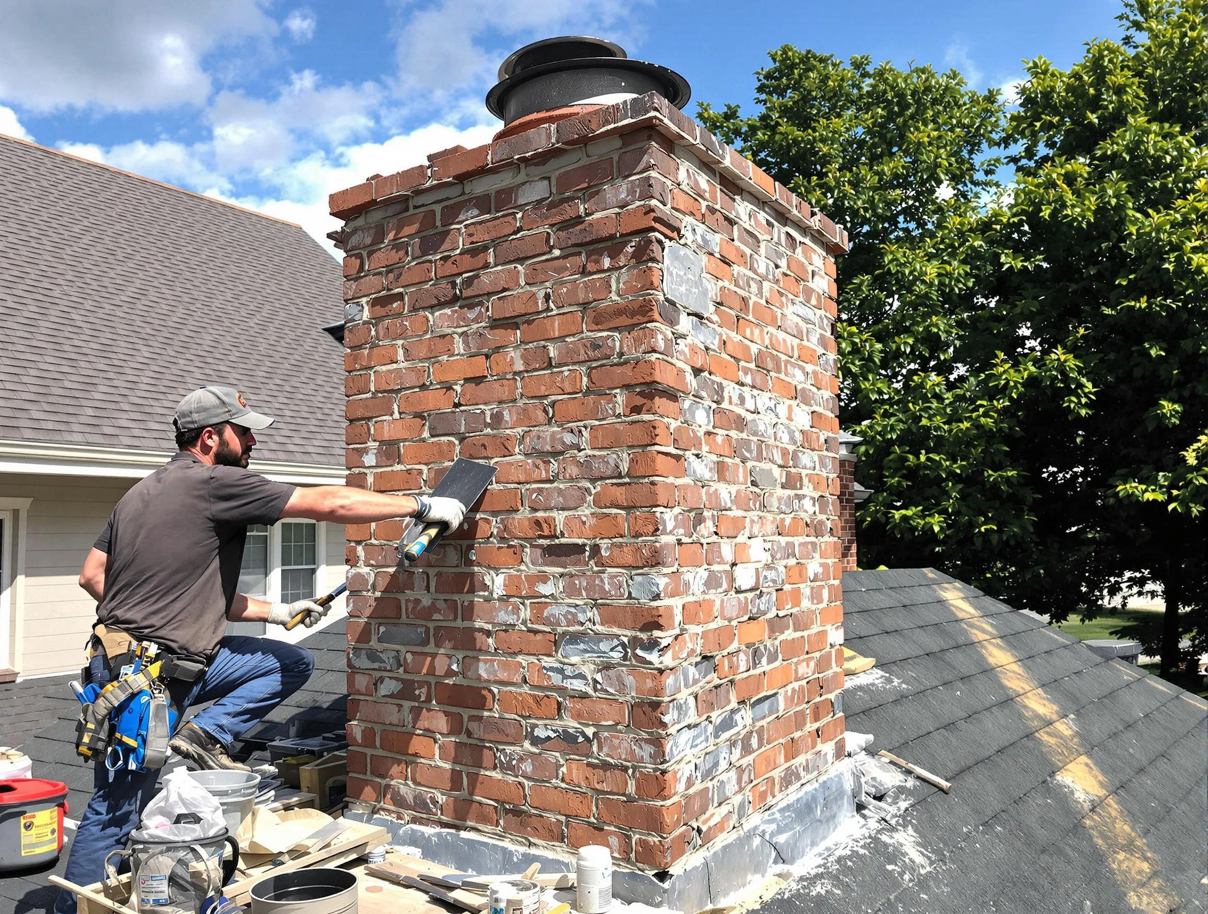Completed chimney rebuild by Highland Chimney Sweep in Highland, UT