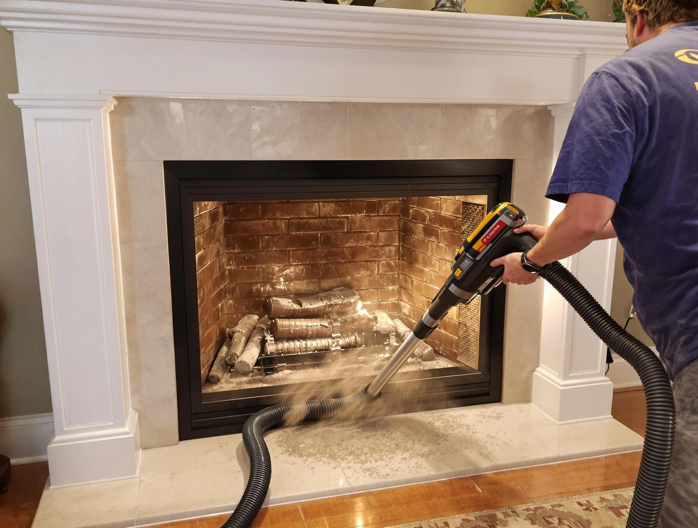 Fireplace cleaning performed by Highland Chimney Sweep in Highland, UT