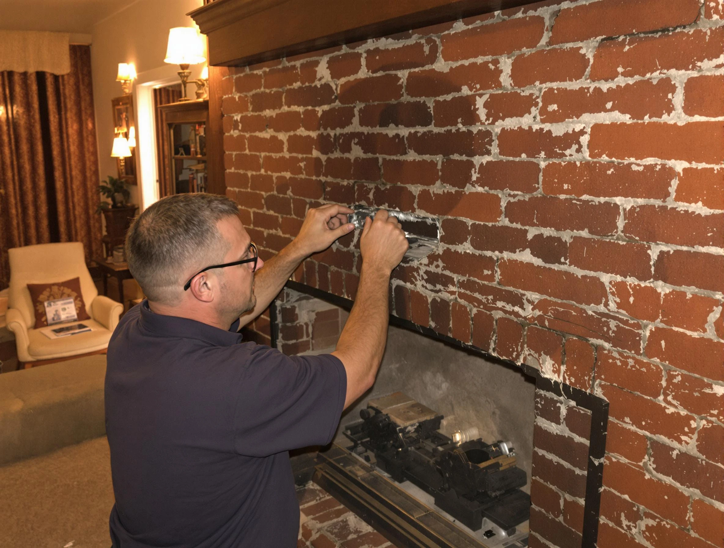 Highland Chimney Sweep expert fixing a fireplace in Highland, UT